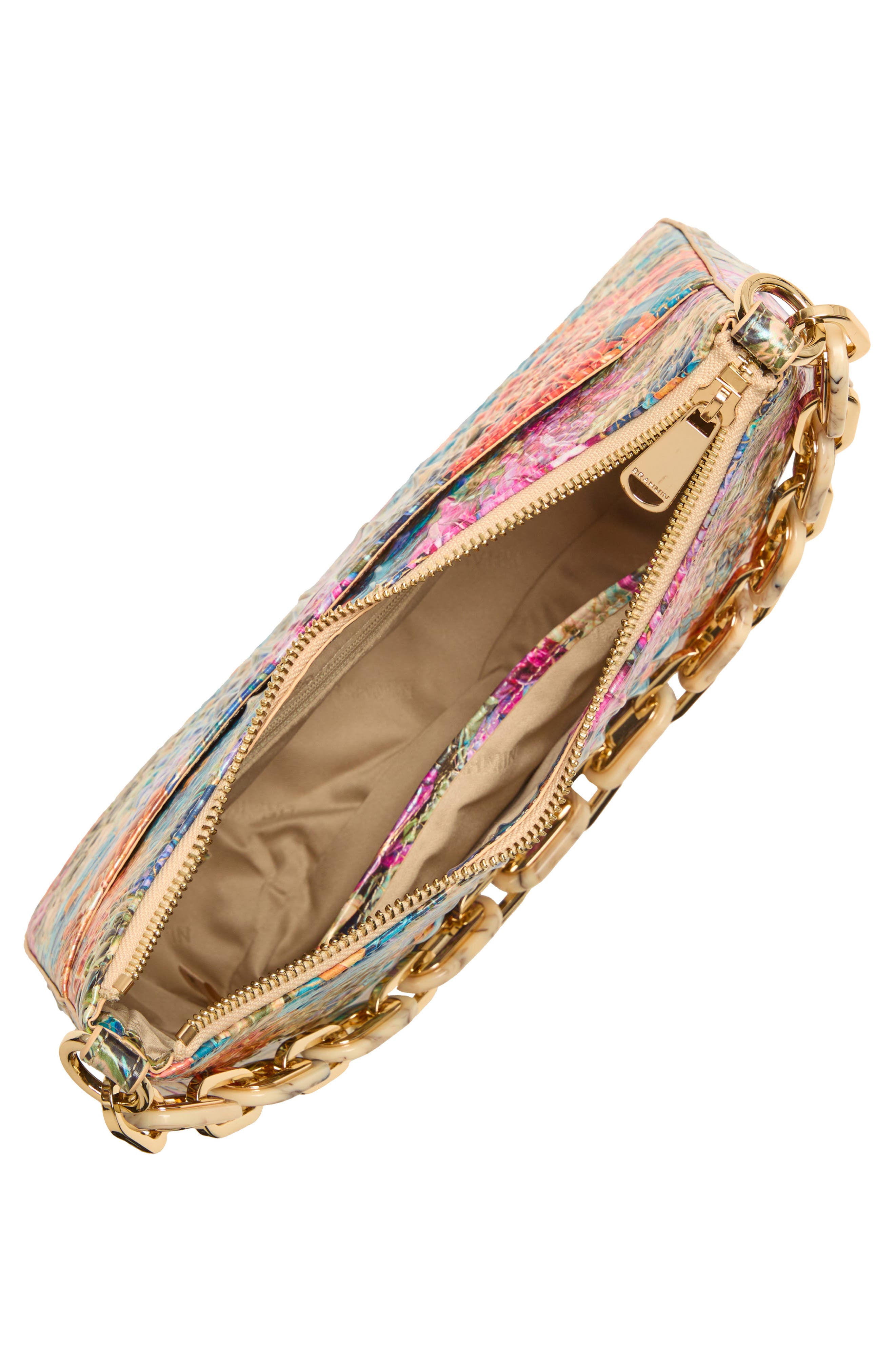 Brahmin Mod Esme Floral Croc Embossed Leather Shoulder Bag, Alternate, color, Lasso