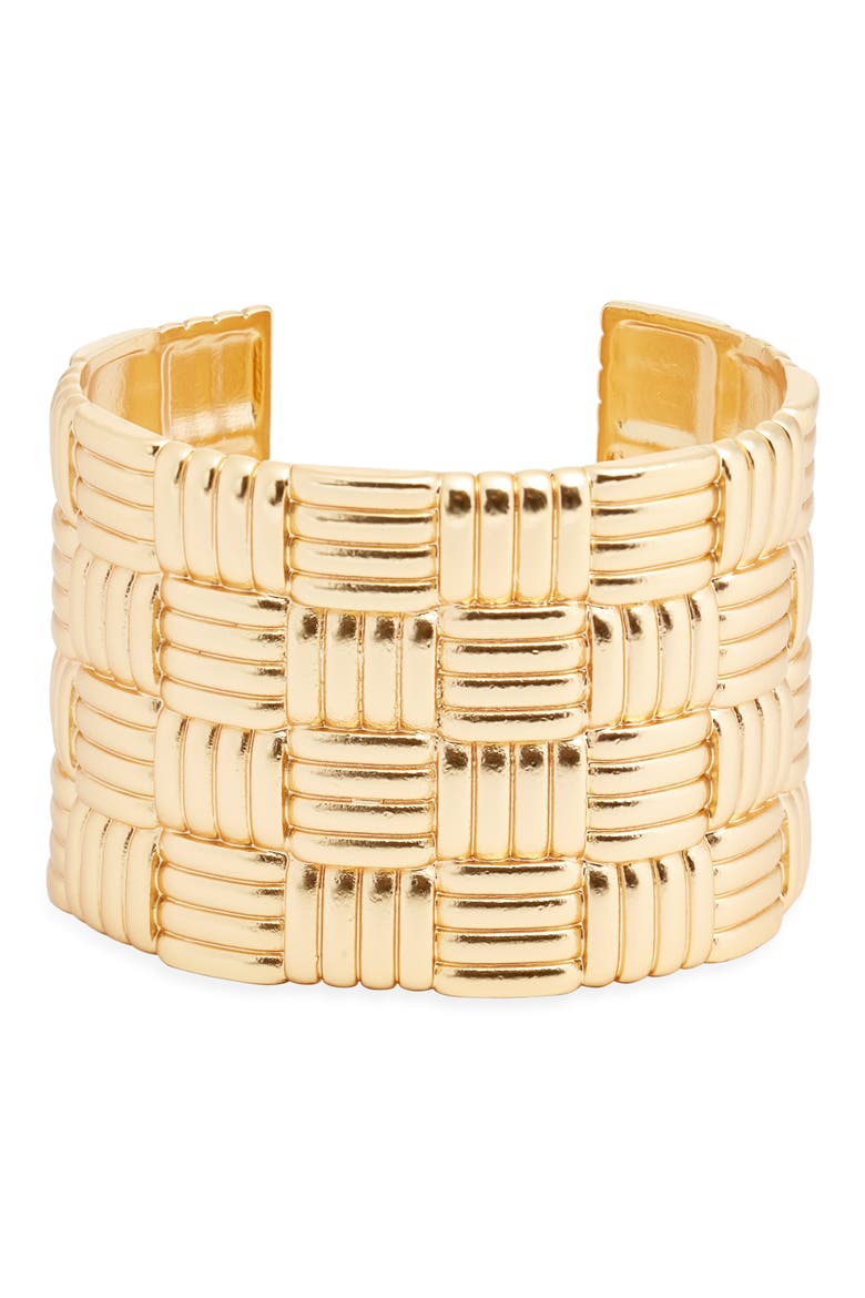 Tufted Textured Cuff Bracelet, Main, color, GOLD