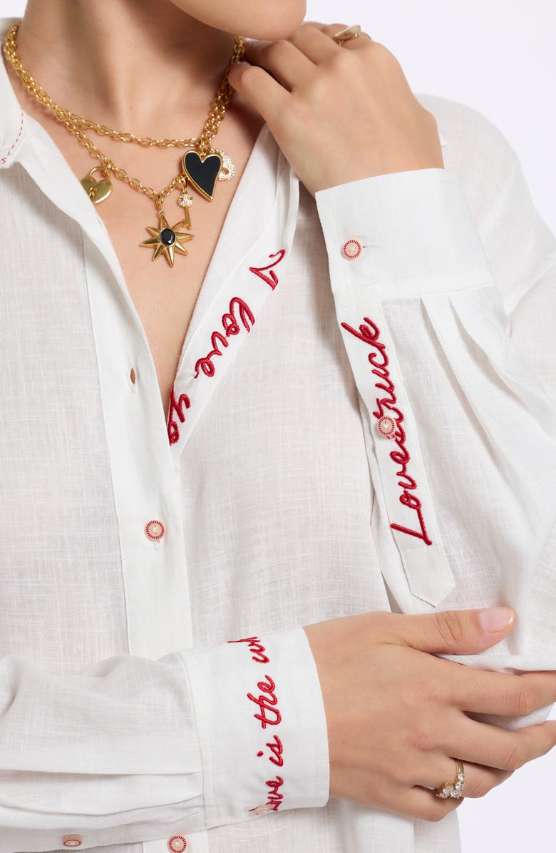 Robert Graham Lola Long Sleeve Woven Shirt, Alternate, color, White