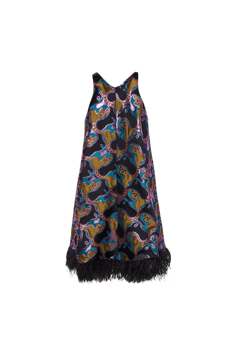 La Fenice Mini Dress Spritz Blue Petrol, Alternate, color, Spritz Blue Petrol