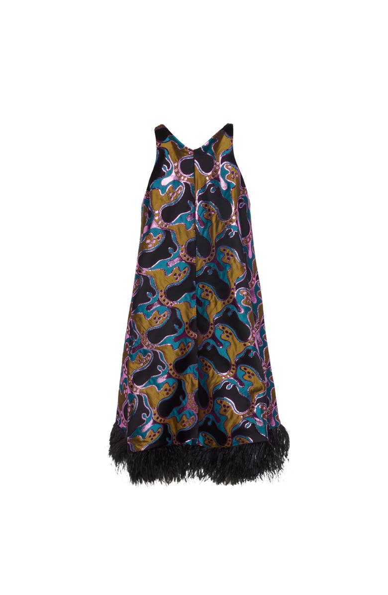 La DoubleJ La Fenice Mini Dress Spritz Blue Petrol, Alternate, color, Spritz Blue Petrol