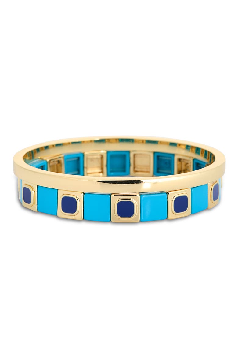 Tile Bracelet & Bangle Set, Main, color, BLUE MULTI- GOLD