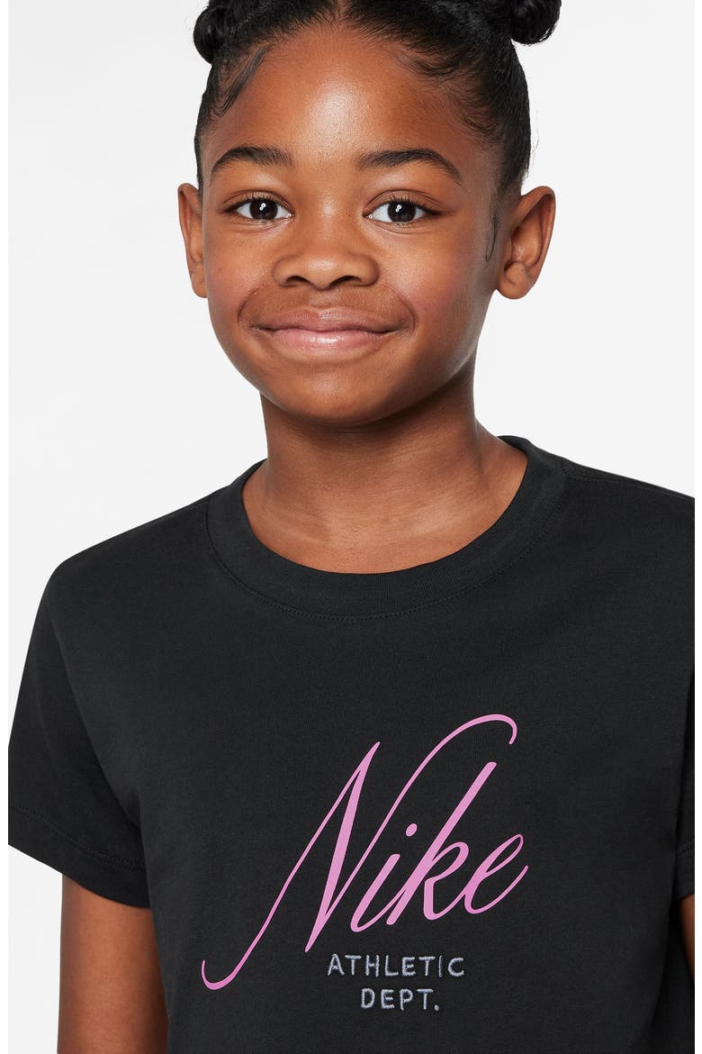 Kids' Back to School Cotton Graphic T-Shirt, Alternate, color, BLACK