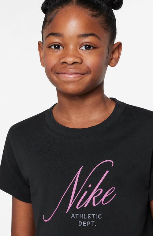 Nike Big Girls Sportswear Cropped Cotton T-shirt In Black