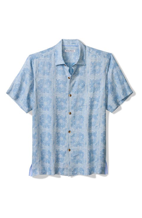 Bandana Breeze Linen Short Sleeve Button-Up Shirt