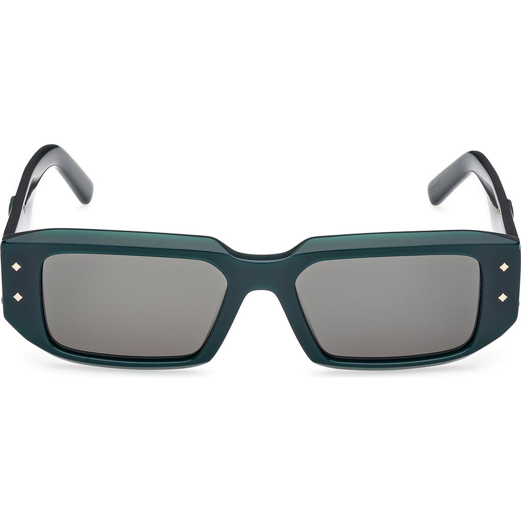 MCM 53mm Rectangular Sunglasses in Shiny Dark Green /Green  product