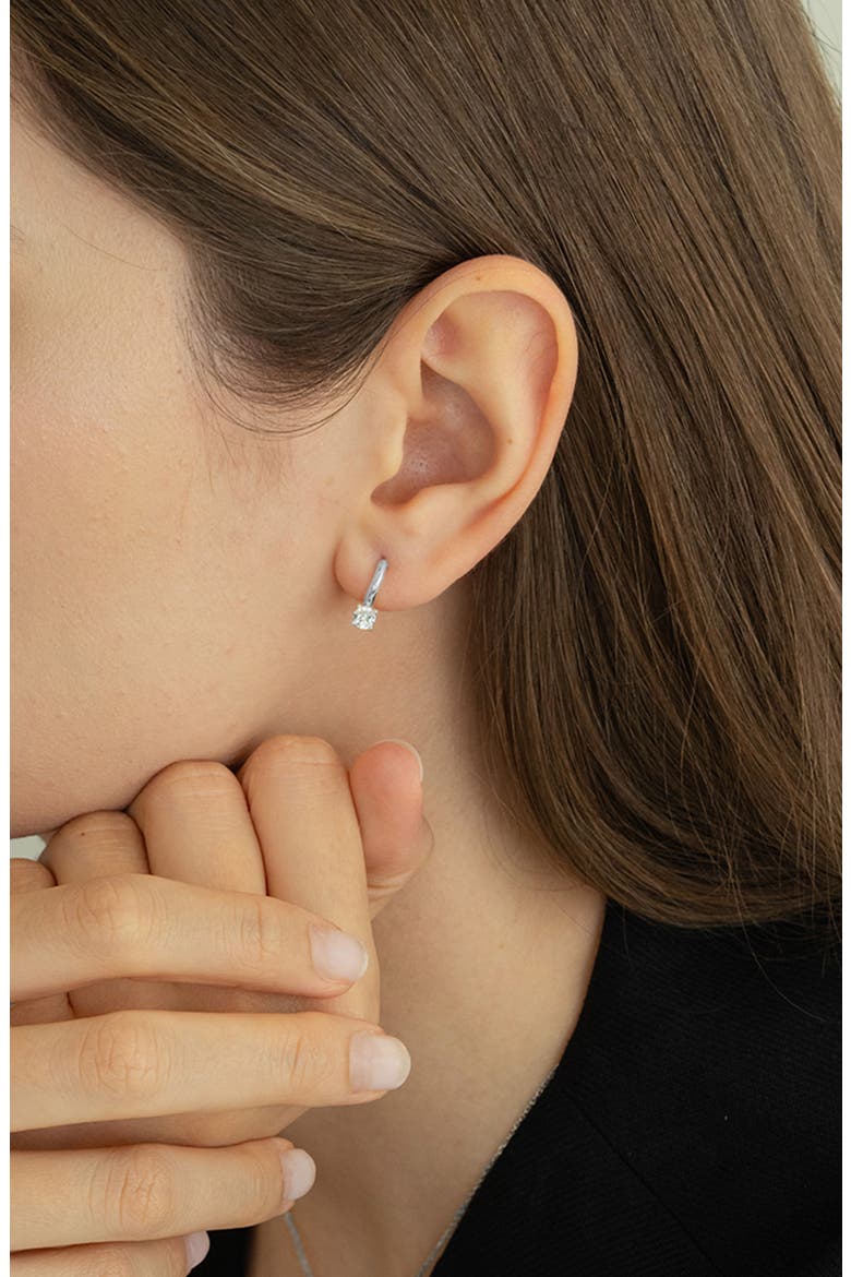Sterling Silver 18k Gold Plated Anastasia Huggies Delicate Minimal, Alternate, color, Silver