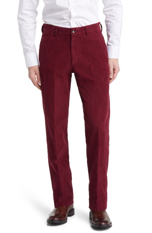 Berle Flat Front Corduroy Dress Pants in Wine 