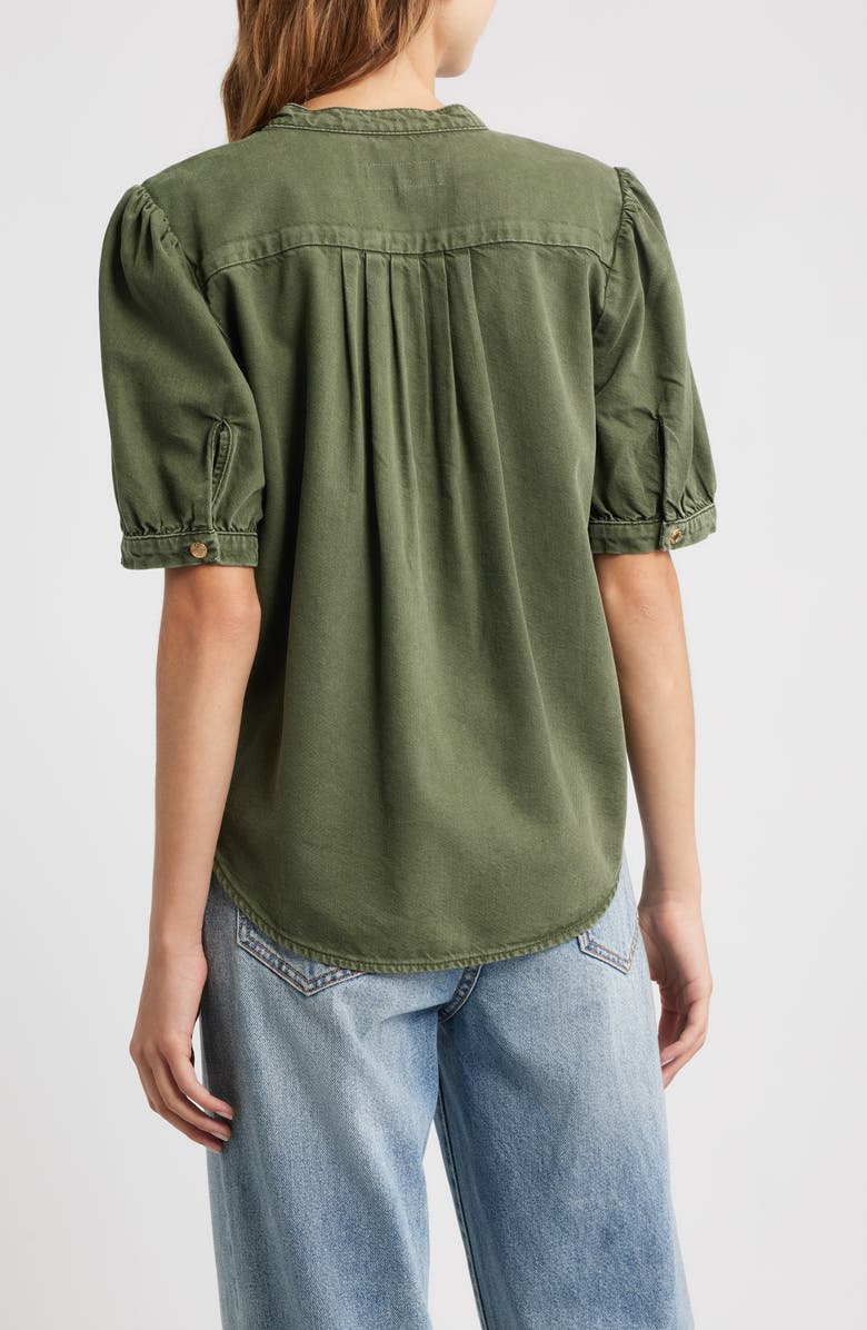 rag & bone Jordan Ultra Featherweight Short Sleeve Button-Up Shirt, Alternate, color, Dark Olive