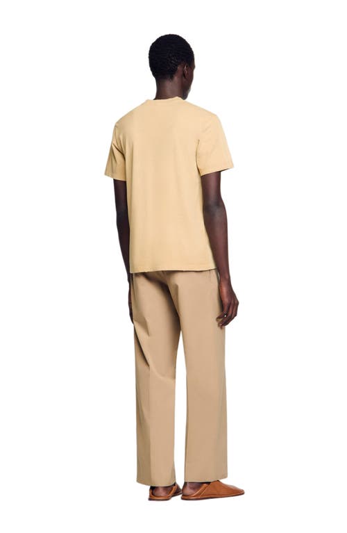 Sandro Man T-shirt Yellow Size Xl Linen