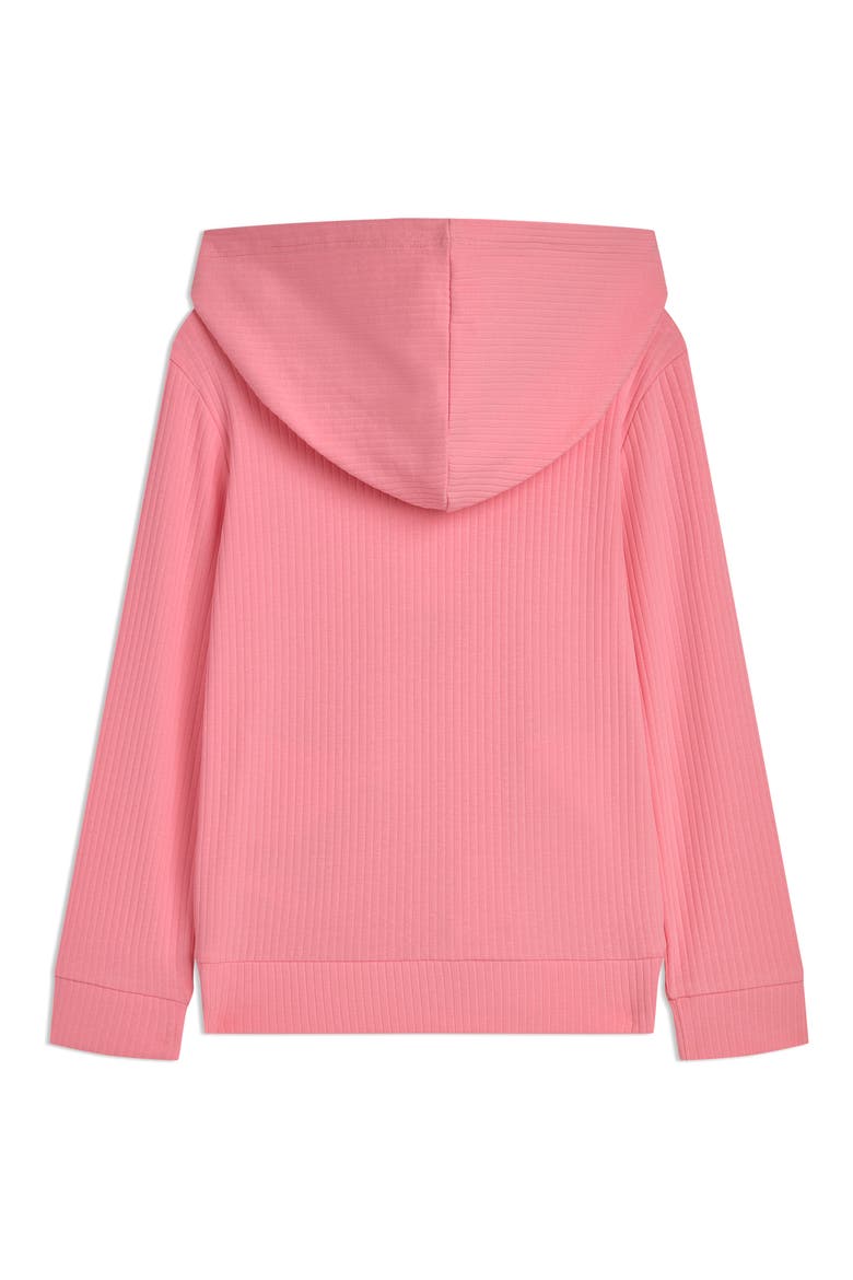 Kids' Bow Society Ribbed Stretch Cotton Hoodie, Alternate, color, PINKSCAPE