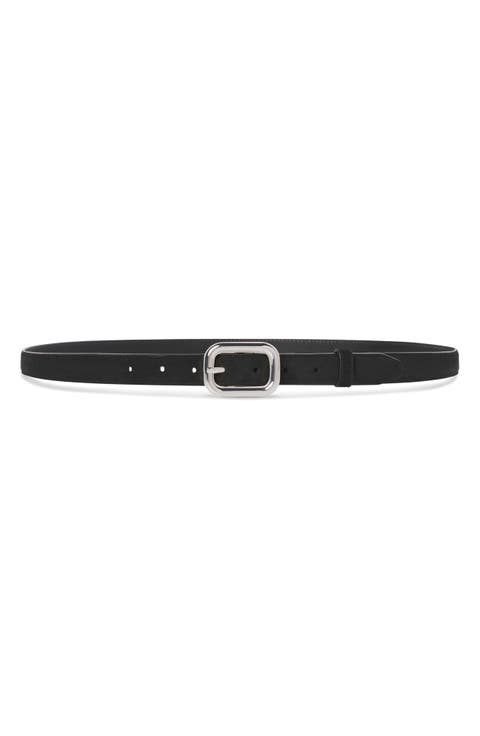 The Rounded Buckle Suede Belt