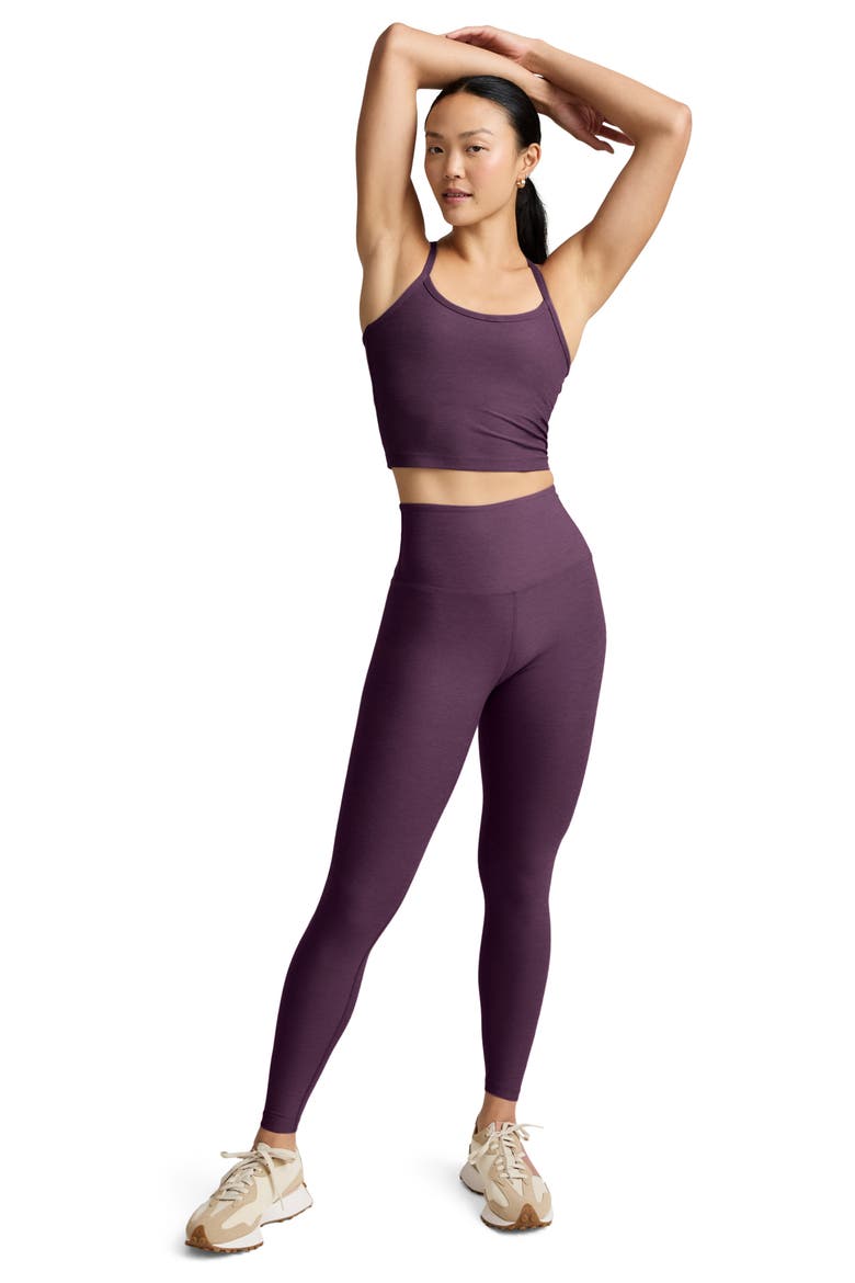 Space Dye Slim Racerback Crop Tank, Alternate, color, BRILLIANT BLACKBERRY HEATHER