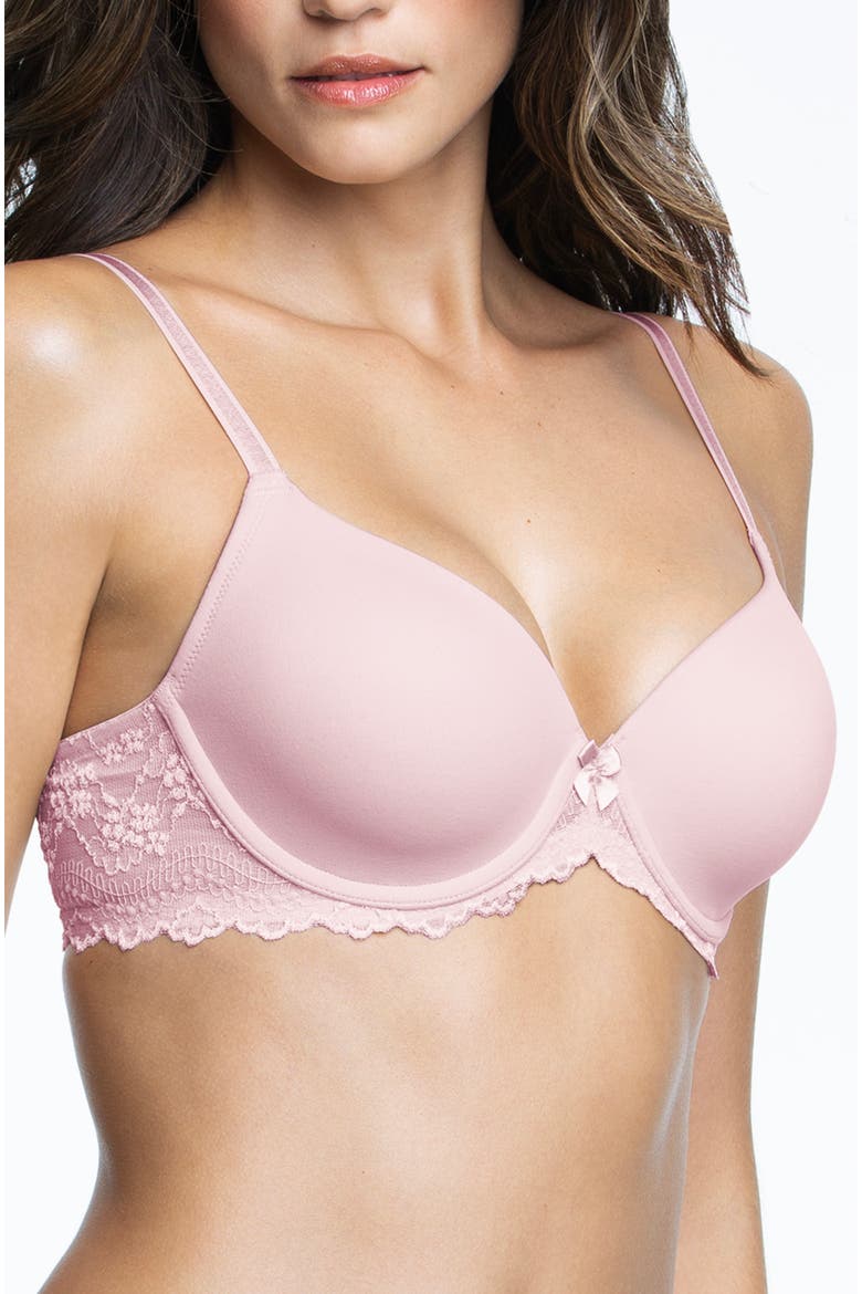 Lacee Everyday Luxury Underwire T-Shirt Bra, Alternate, color, Pink