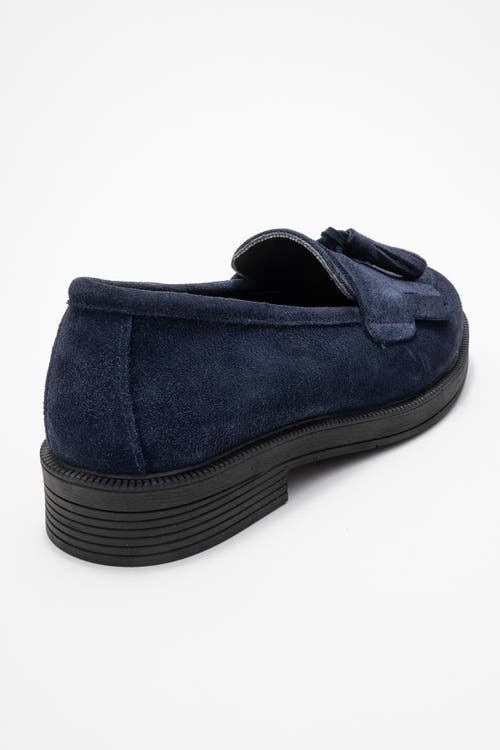 Forever & Always Shoes Milly Leather Tassel Loafer In Blue