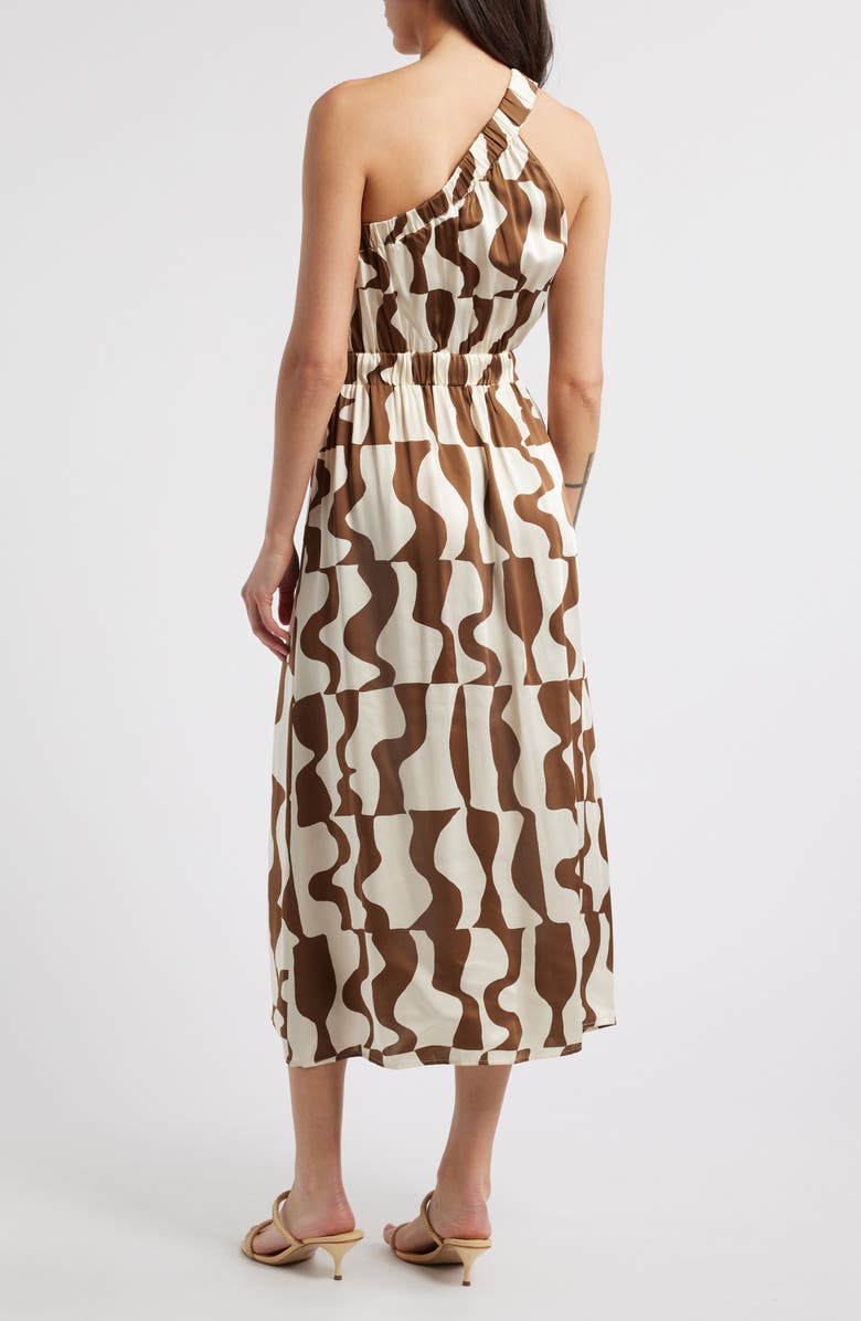 Rails India Asymmetric Geo Print Midi Dress, Alternate, color, Copper Noto