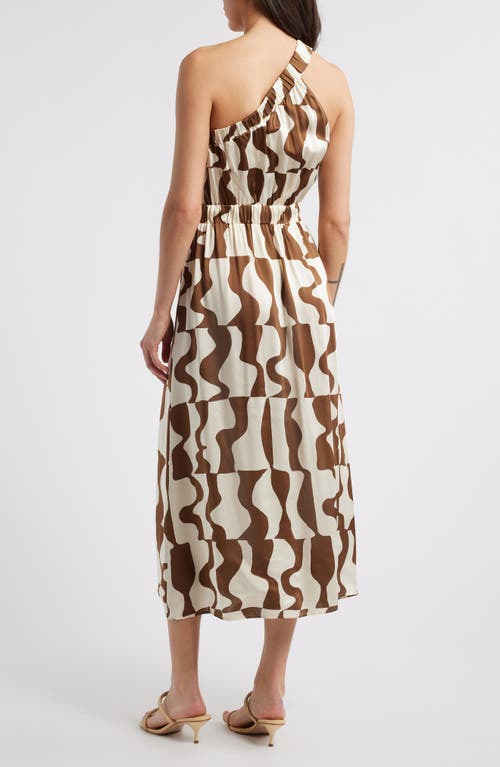 Rails India Asymmetric Geo Print Midi Dress In Copper Noto