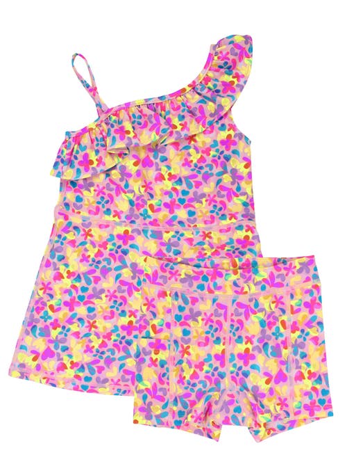 Shop Rufflebutts Girls Active Tennis Dress And Bike Short Set In Vibrant Neon