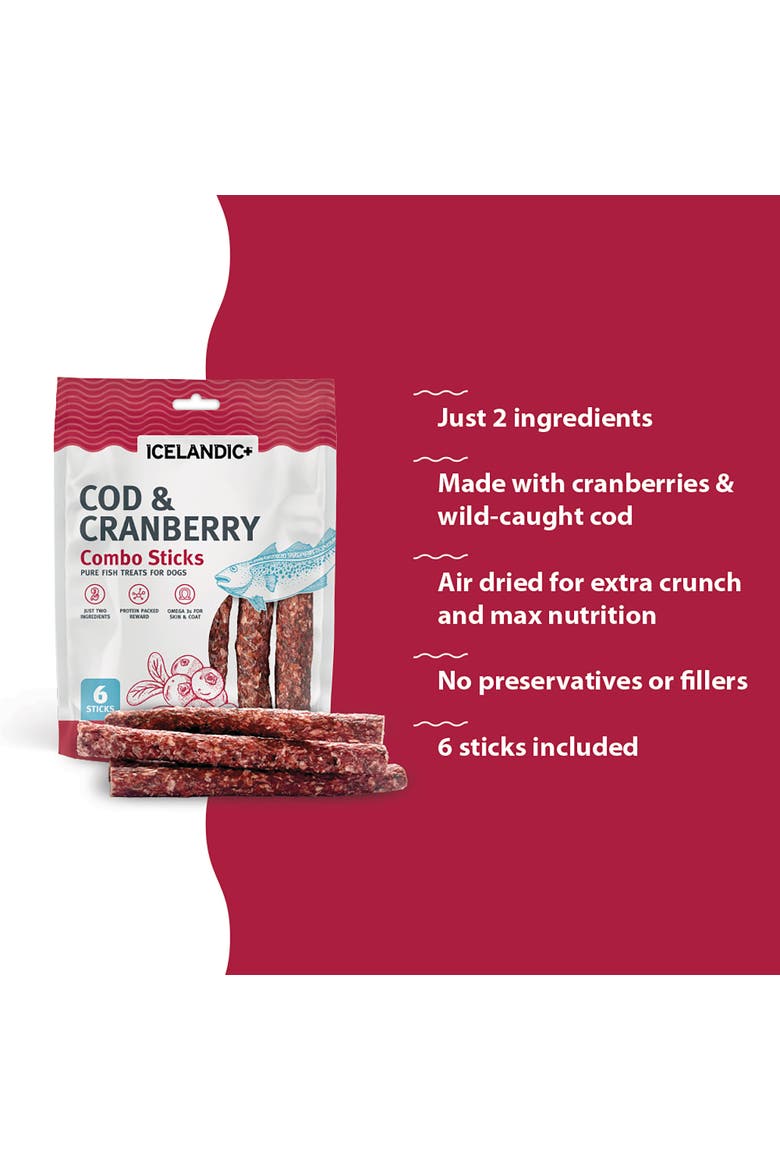 6 Count Cod & Cranberry Dog Treats, Alternate, color, Multicolored