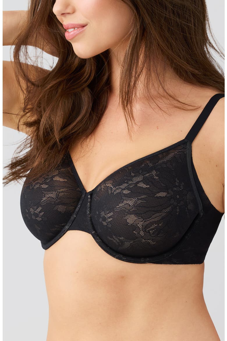 Taking Sides Smoothing Underwire Bra, Alternate, color, BLACK