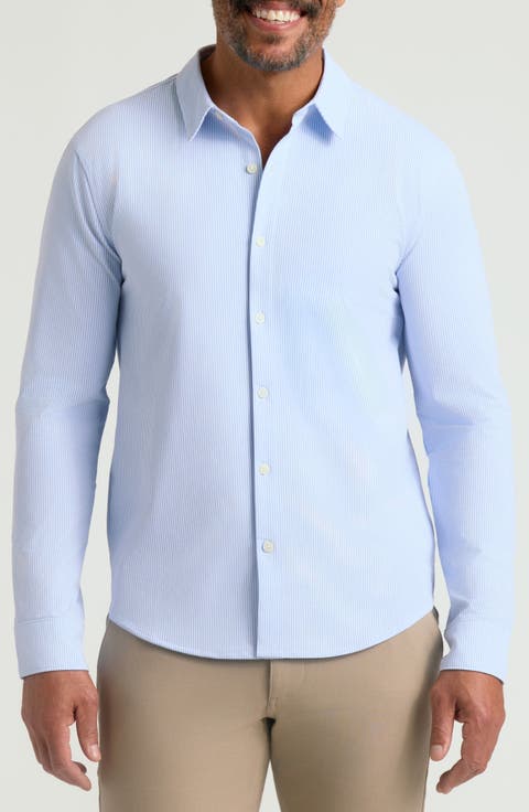 Stripe Stretch Oxford Performance Button-Up Shirt