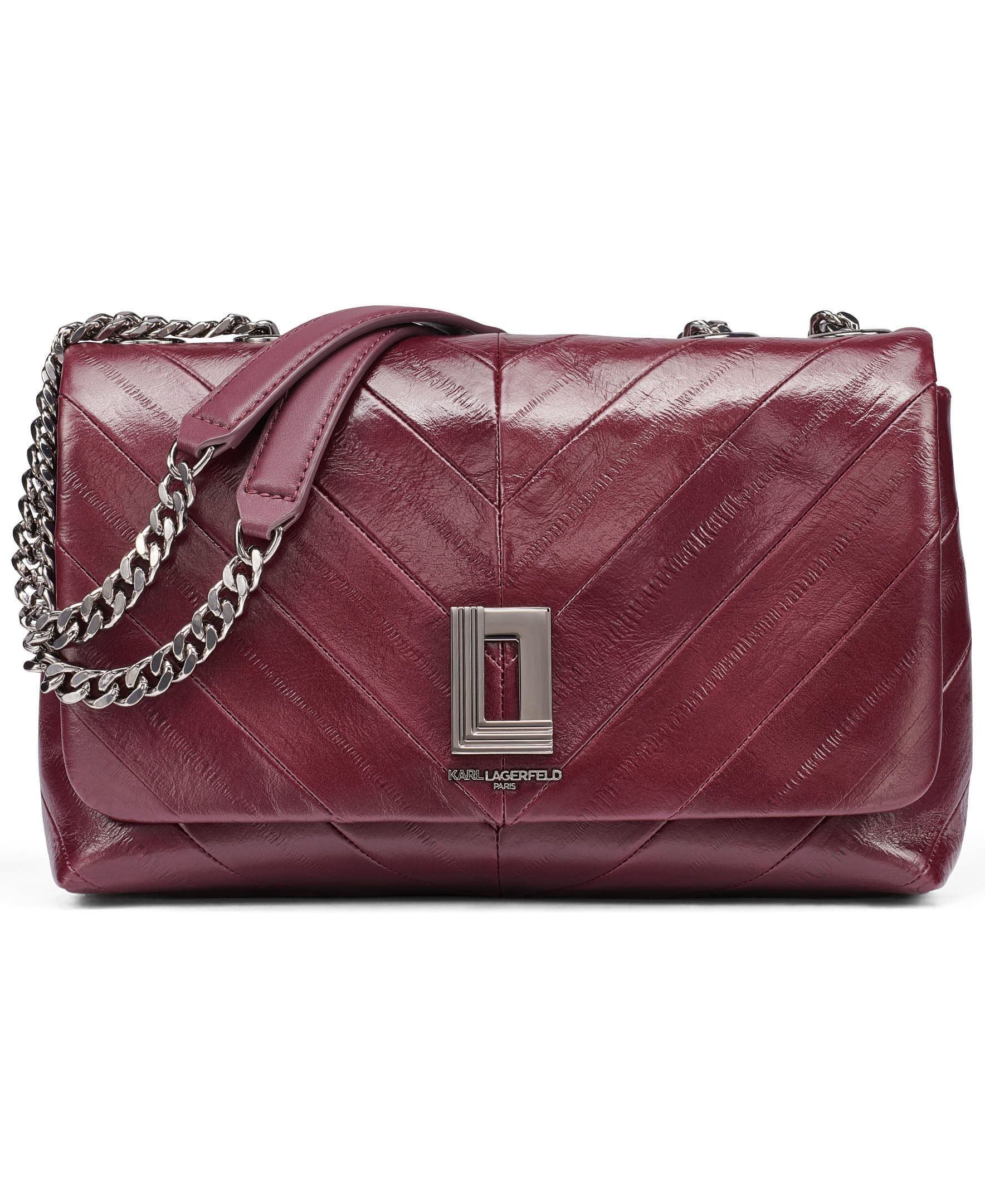 Lafayette Chevron Shoulder Bag, Main, color, Cherry Plum
