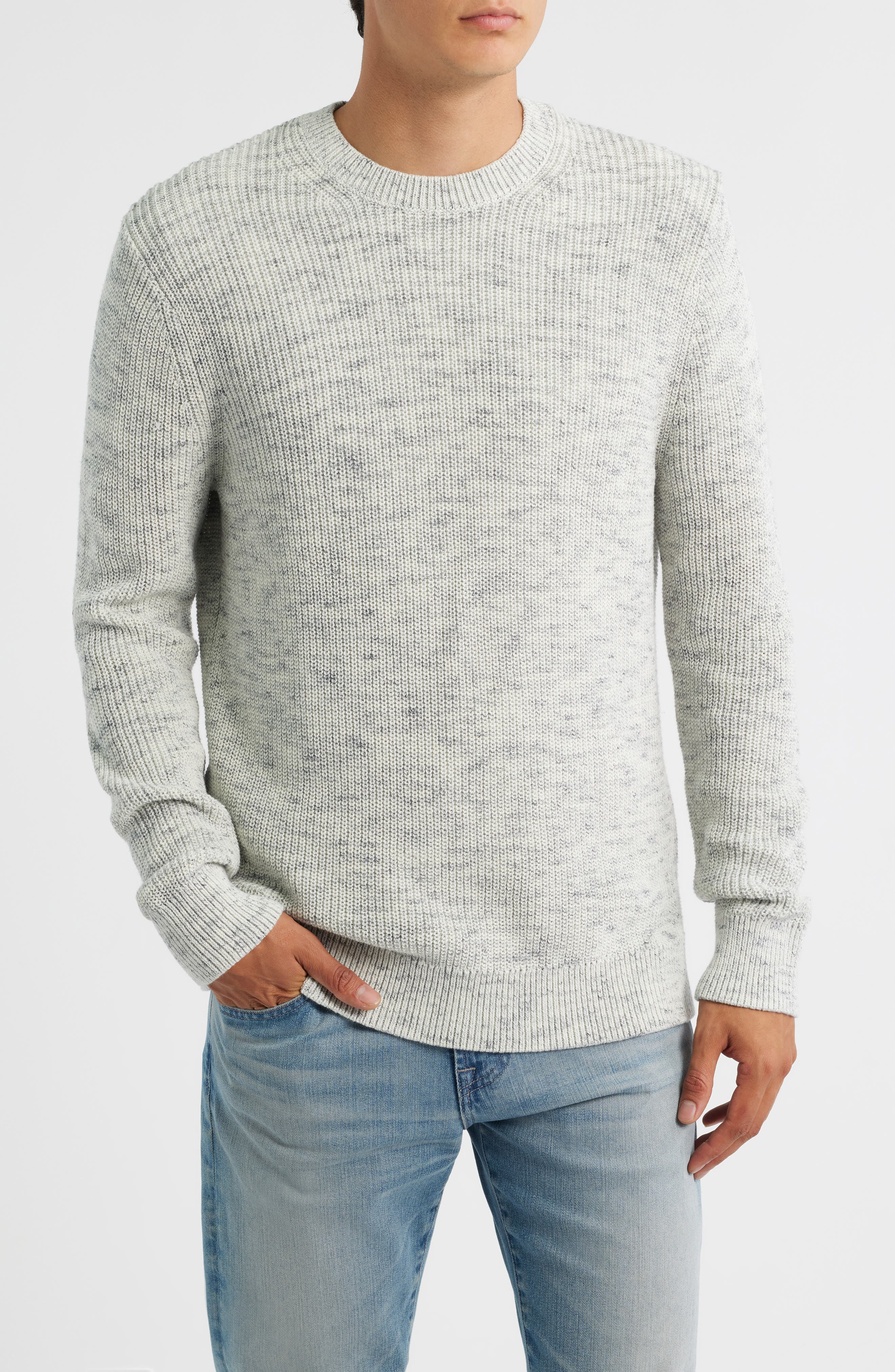 Treasure & Bond Space Dye Crewneck Cotton Blend Sweater