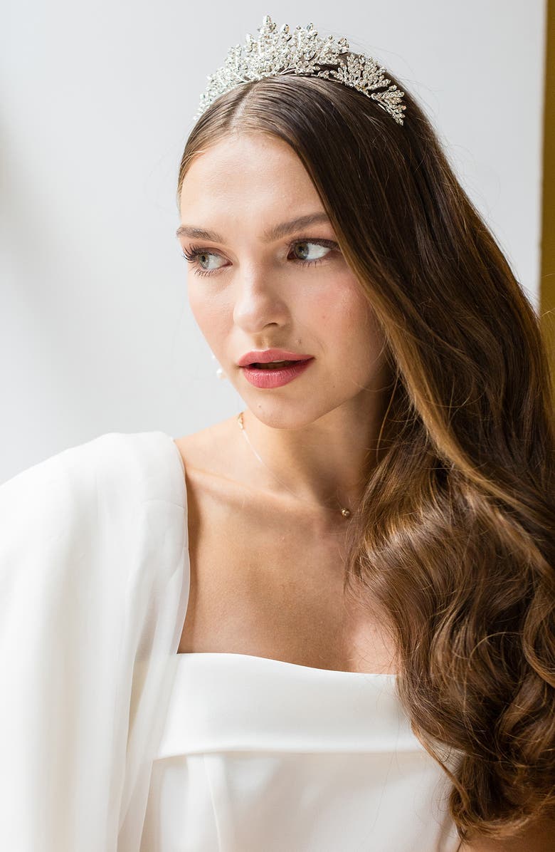 Brides & Hairpins Karissa Crystal Crown, Alternate, color, Silver