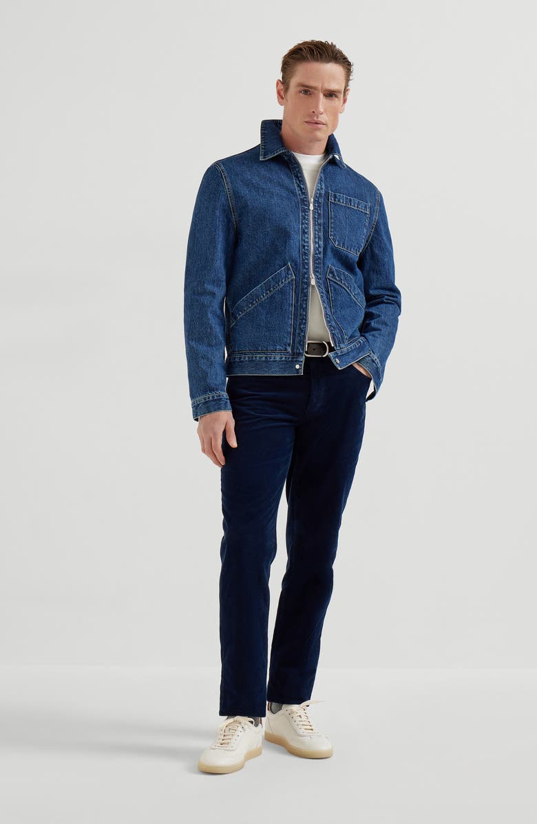 Brunello Cucinelli Corduroy trousers, Alternate, color, Navy Blue