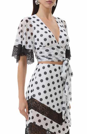 AFRM Arlington Mesh Wrap Crop Top