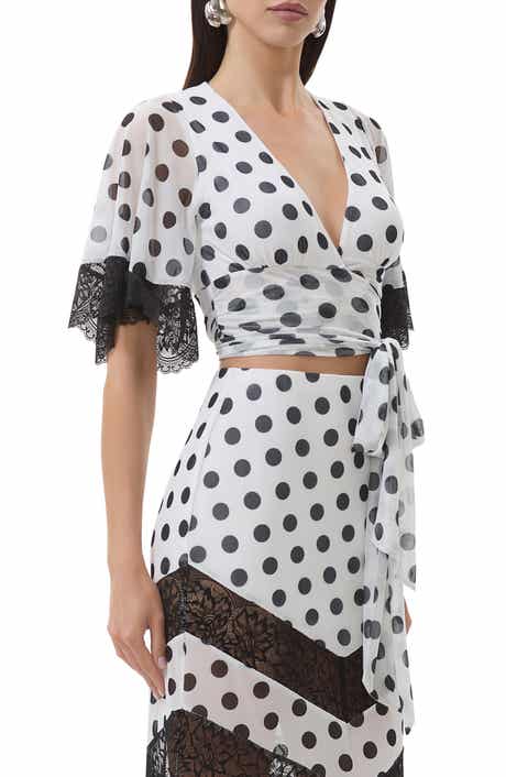 AFRM Arlington Mesh Wrap Crop Top