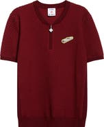 Casablanca Bubble Jacquard Quarter Zip Polo