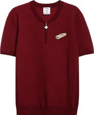 Casablanca Bubble Jacquard Quarter Zip Polo