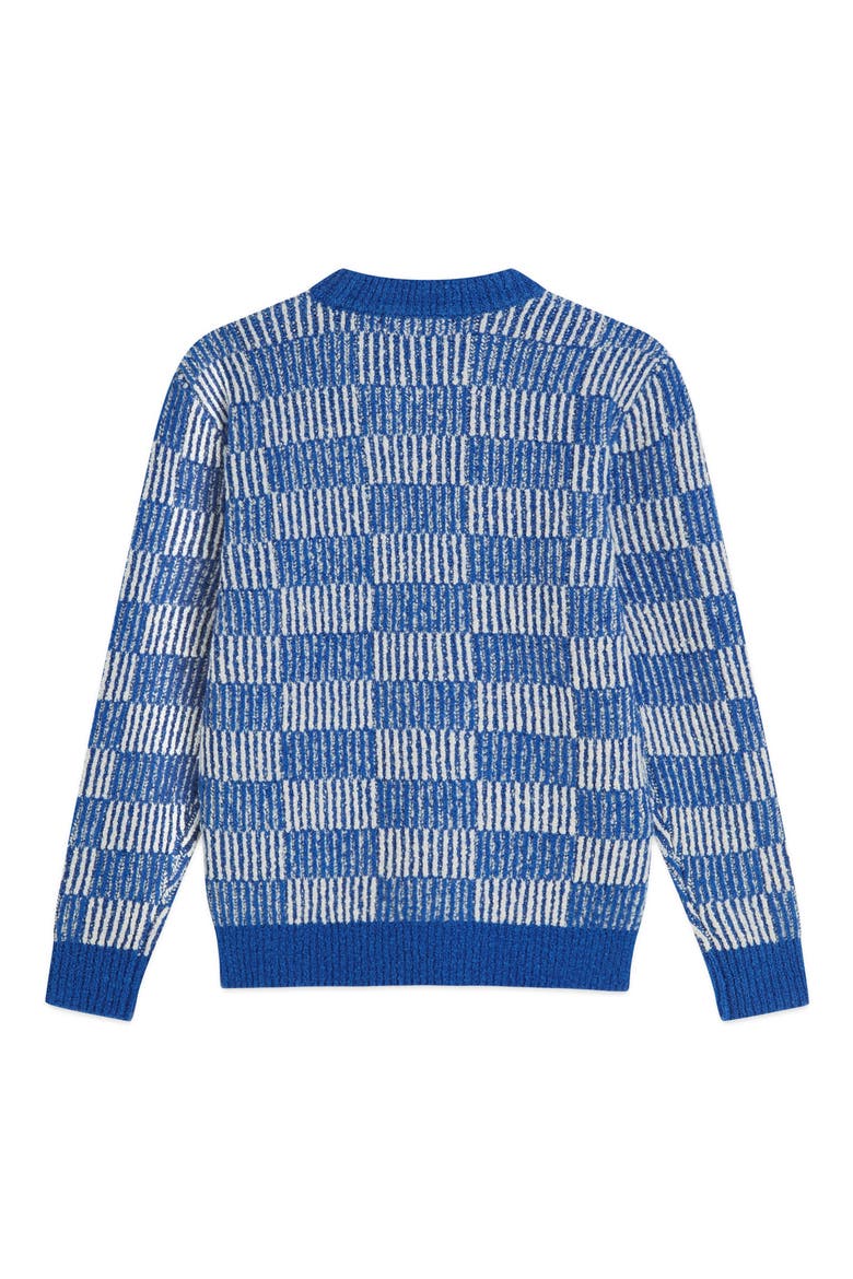 Kids' Structured Crewneck Sweater, Alternate, color, TWILIGHT BLUE / EGGNOG