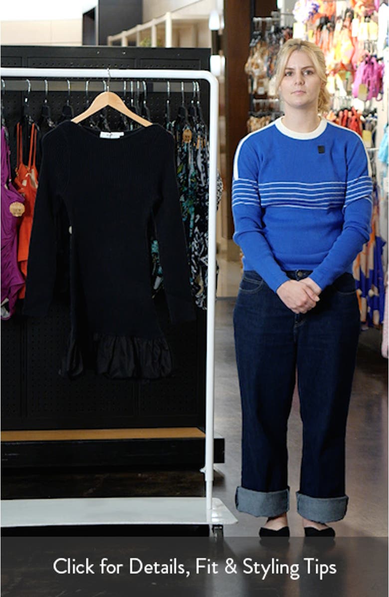 Carlene Long Sleeve Mixed Media Bubble Hem Minidress, sales video thumbnail