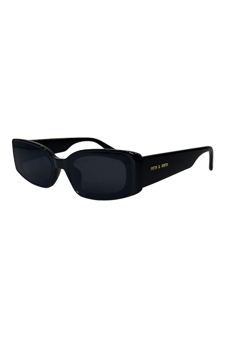 Cannes 57mm Rectangle Sunglasses, Main, color, BLACK/ BLACK