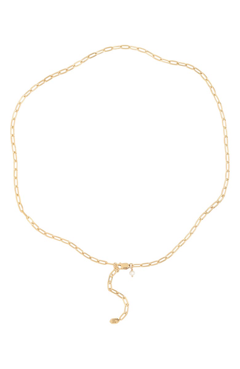 Maria Black Gemma Freshwater Pearl Chain Bracelet, Main, color,