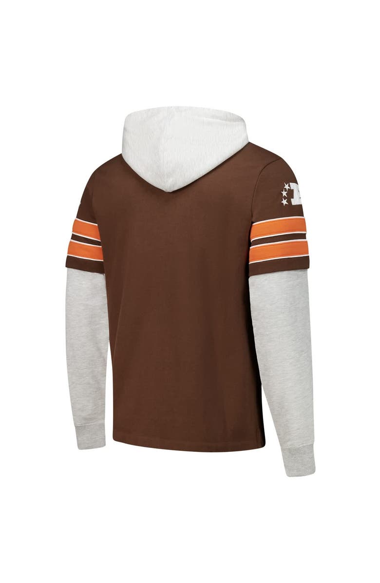 '47 Men's '47 Brown Cleveland Browns  Throwback Double Header Blitz Cornerback Pullover Hoodie, Alternate, color, Brown