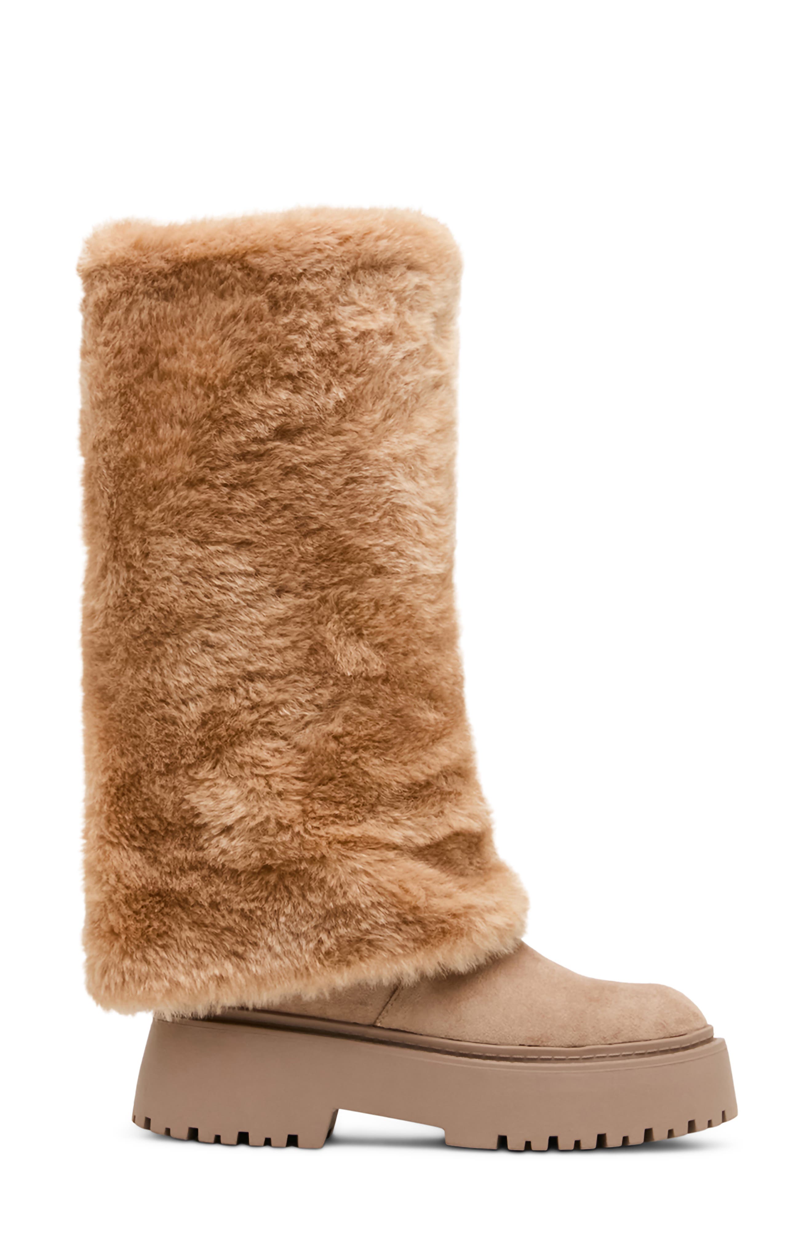 Dilemma Faux Fur Boot, Alternate, color, MID TAUPE