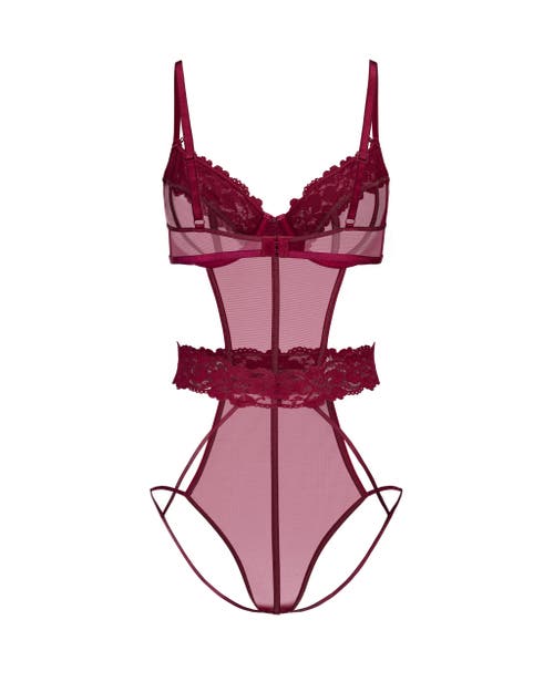 Adore Me Sawyer Bodysuit Lingerie In Pink