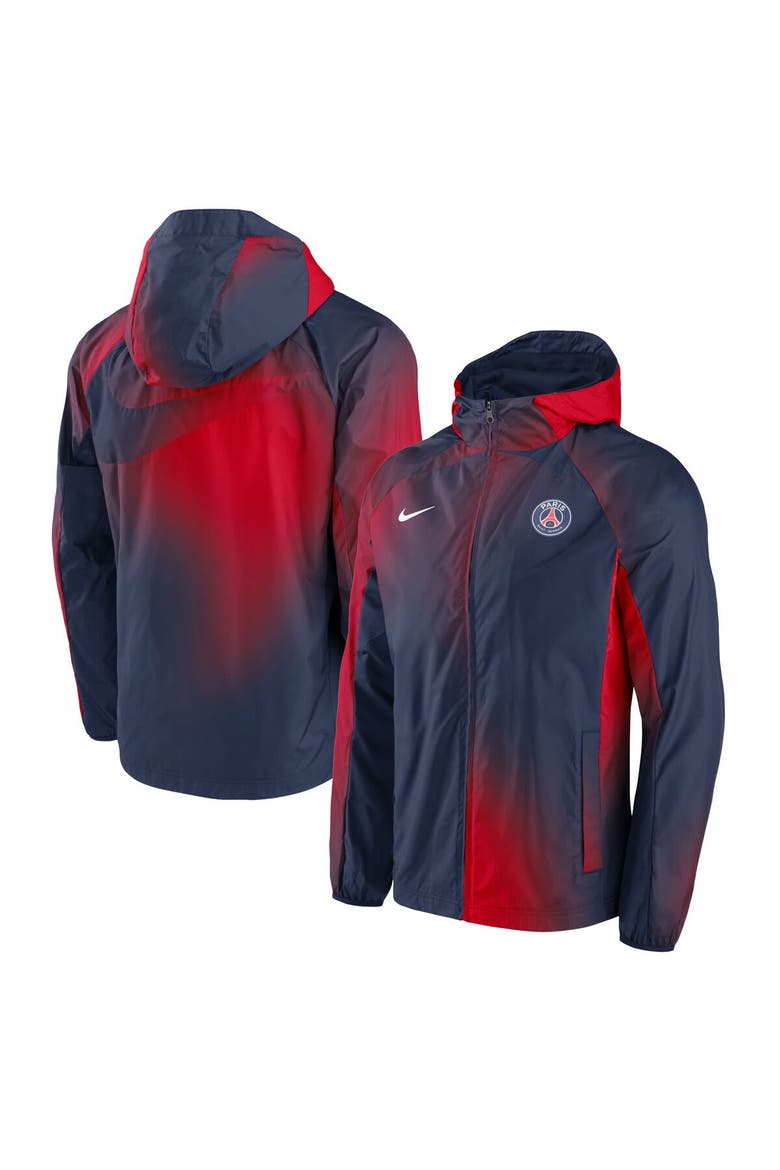 Men's Nike Navy Paris Saint-Germain AWF Raglan Full-Zip Hoodie Jacket, Main, color, Navy