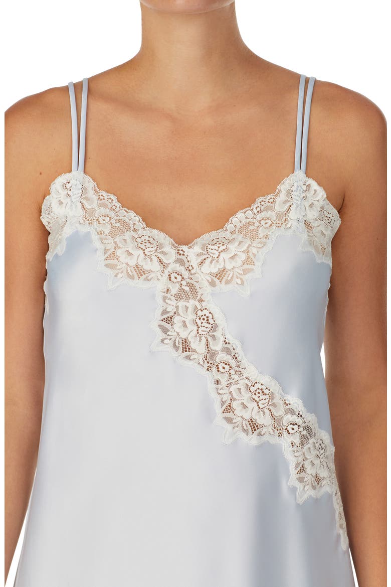 Double Strap Lace Chemise, Alternate, color, BLUE