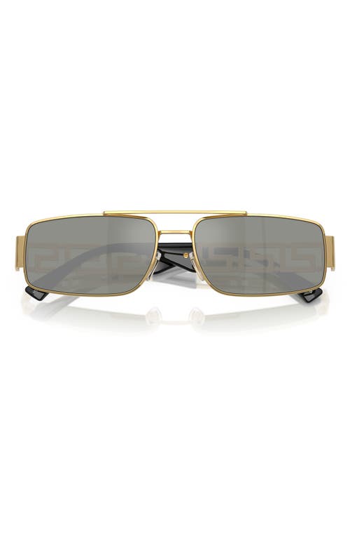 Versace 60mm Rectangular Sunglasses In Green Mirror
