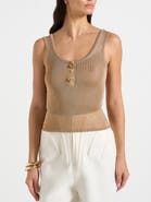 Manière De Voir Pippa Pointelle Knitted Vest With Knot Button