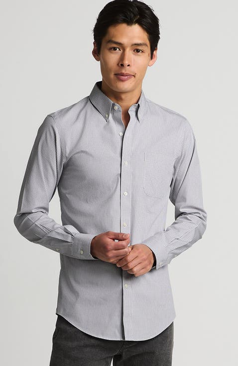 School Uniform  Tailored Fit No Iron Solid Supima Cotton Pinpoint Buttondown Collar Dress Shirt