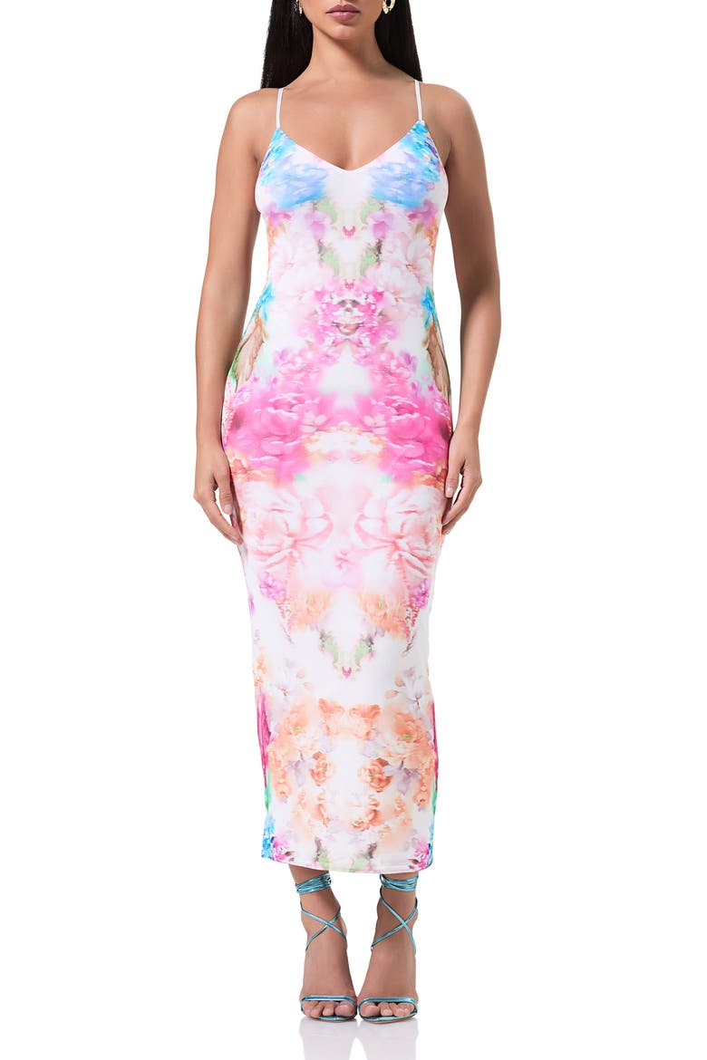 Amina Print Slipdress, Main, color, FALLING PETAL