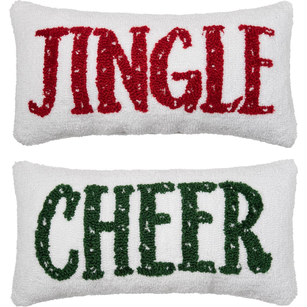 C & F Home C&f Home Jingle/cheer Reversible Hooked Small Christmas Accent Pillow, 10" X 20" In Multi