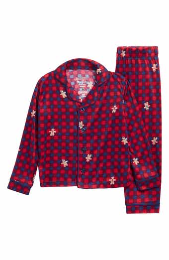 Kids' Gingerbread Check Fitted Two-Piece Pajamas