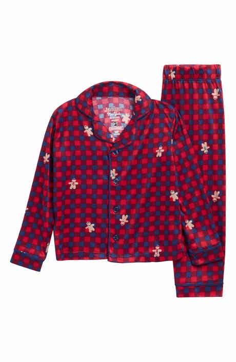 Kids' Gingerbread Check Fitted Two-Piece Pajamas
