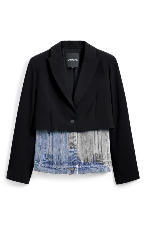 Desigual Straight Cut Half Blazer In Black